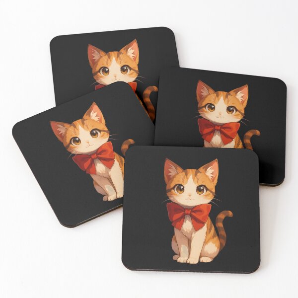 Item preview, Cute Anime Cat with Red Bow ?? designed and sold by Tik Logy.