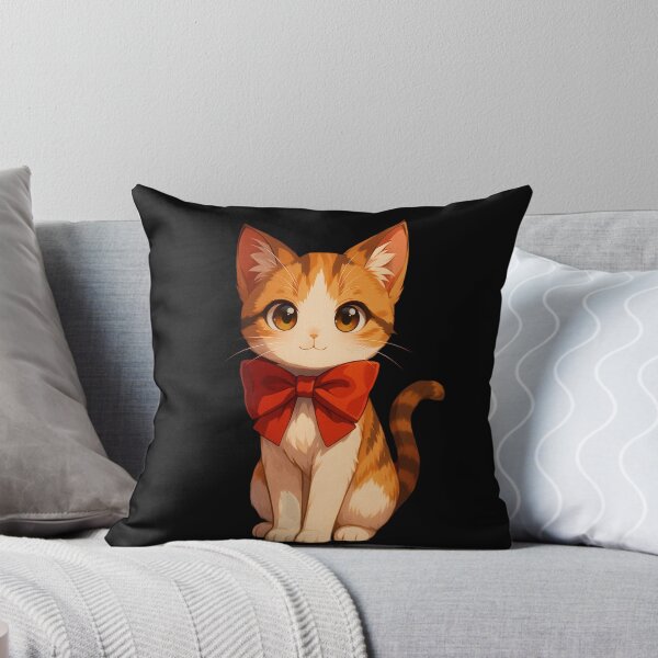Item preview, Cute Anime Cat with Red Bow ?? designed and sold by Tik Logy.
