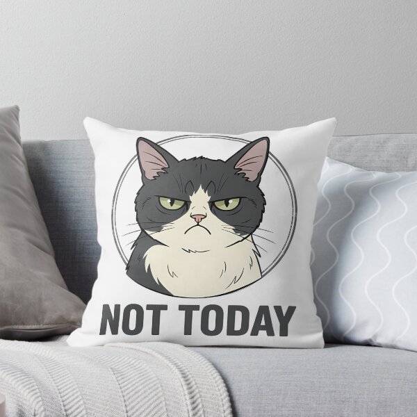 Item preview, Camiseta de gato gruñón con humor introvertido "No hoy" designed and sold by GizmoDesign.