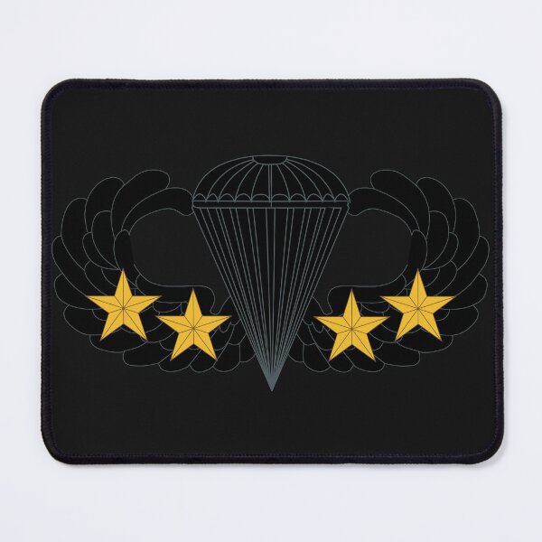 Item preview, Badge - Army - Parachutist - Basic - 4 Combat Star - Black - Metal - 1 X 300 designed and sold by Military Insignia Products.