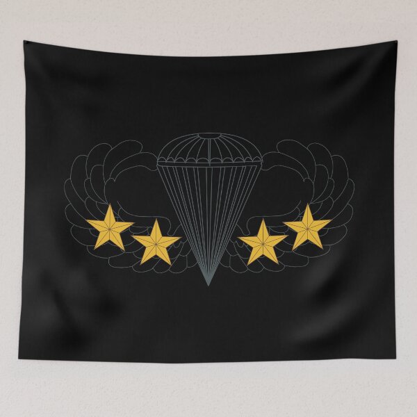 Item preview, Badge - Army - Parachutist - Basic - 4 Combat Star - Black - Metal - 1 X 300 designed and sold by Military Insignia Products.