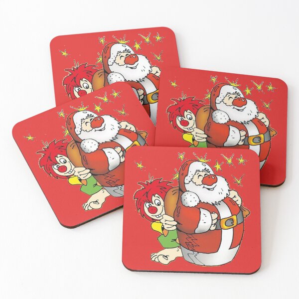 Item preview, Pumuckl versteckt sich hinter dem Weihnachtsmann designed and sold by DieViolettHund.