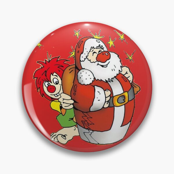 Item preview, Pumuckl versteckt sich hinter dem Weihnachtsmann designed and sold by DieViolettHund.