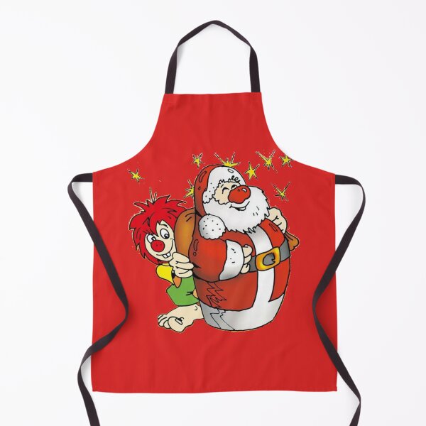 Item preview, Pumuckl versteckt sich hinter dem Weihnachtsmann designed and sold by DieViolettHund.