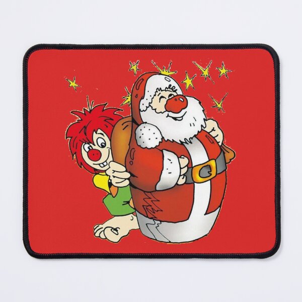 Item preview, Pumuckl versteckt sich hinter dem Weihnachtsmann designed and sold by DieViolettHund.