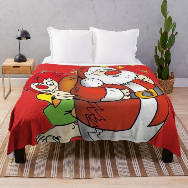 Item preview, Pumuckl versteckt sich hinter dem Weihnachtsmann designed and sold by DieViolettHund.