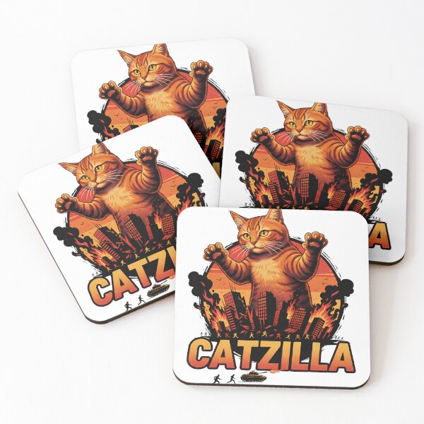 Item preview, Catzilla Giant Cat Godzilla Parody Retro Japanese designed and sold by GizmoDesign.