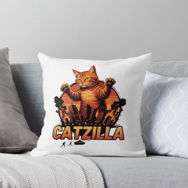 Item preview, Catzilla Giant Cat Godzilla Parody Retro Japanese designed and sold by GizmoDesign.