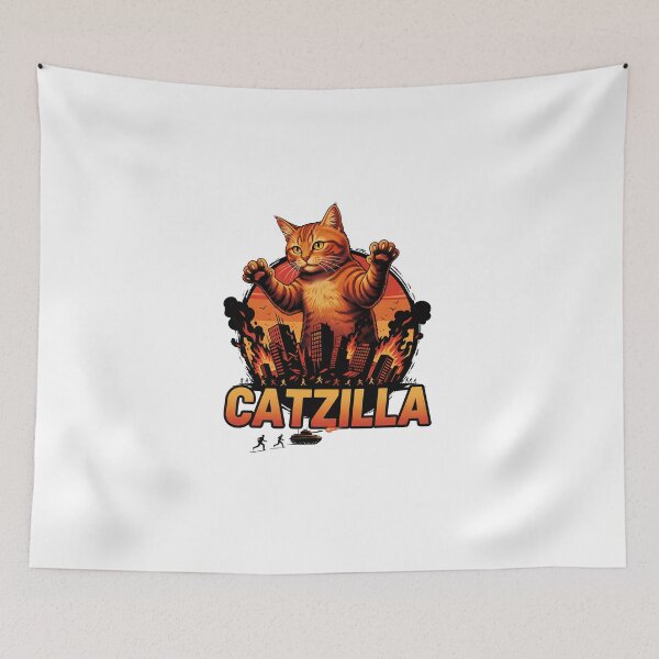 Item preview, Catzilla Giant Cat Godzilla Parody Retro Japanese designed and sold by GizmoDesign.