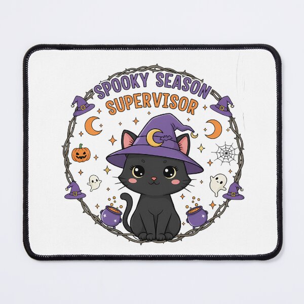 Item preview, Spooky Season Supervisor Halloween Black Cat Witch designed and sold by GizmoDesign.