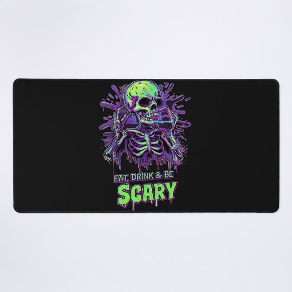 Item preview, Come, bebe y da miedo: diseño de esqueleto de neón para Halloween designed and sold by snoezelstudio.