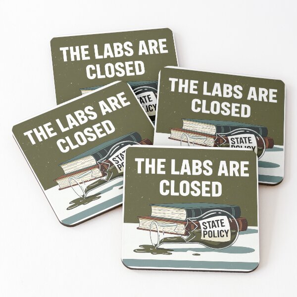 Item preview, The Labs Are Closed Vintage Political Poster designed and sold by Aymanejed.
