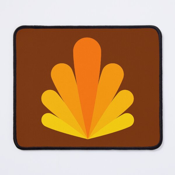 Item preview, Retro 70s abstract orange and yellow autumn leaf designed and sold by Andrew Orchard Design.