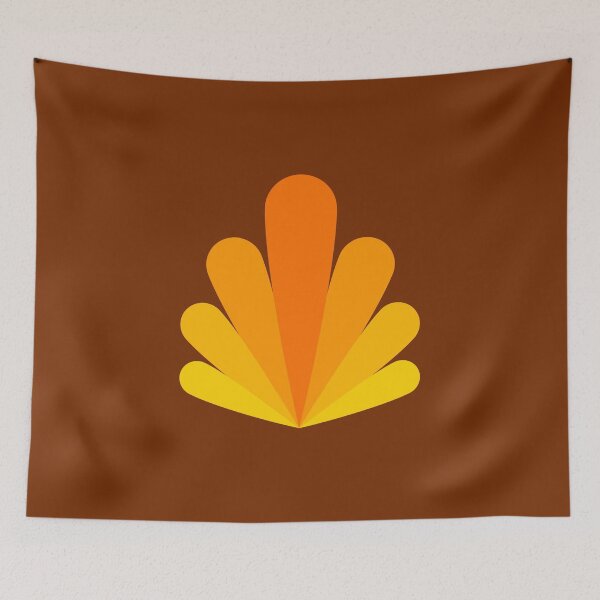 Item preview, Retro 70s abstract orange and yellow autumn leaf designed and sold by Dry Bone Designs.