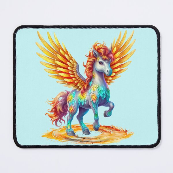 Item preview, Beautiful pegasus with golden wings, fantasy art designed and sold by LoneAngel.