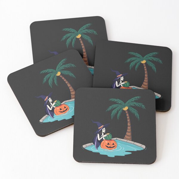 Item preview, Summer Witch Drinking Coconut Water | Spooky Halloween Vacation Artwork designed and sold by ColorSplash123.
