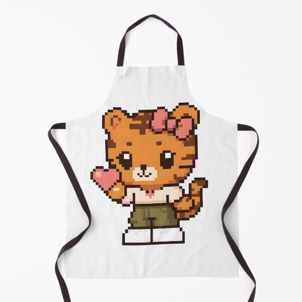 Item preview, Kawaii Tiger Girl Pixel Art – Cute Anime Catgirl Holding Heart, Retro Game Aesthetic designed and sold by OsasChild.