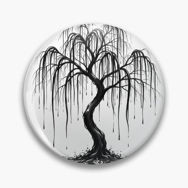 Item preview, Ink Weeping Willow — Sumi-e Elegy designed and sold by VoidBloom Studio.
