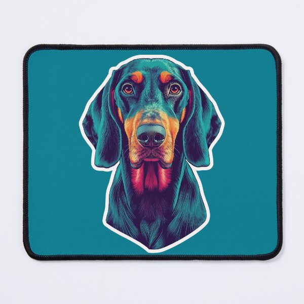Item preview, Bluetick Coonhound in Psychedelic Harmony – Vibrant Pop Art Dog Portrait designed and sold by ArtivaNest.