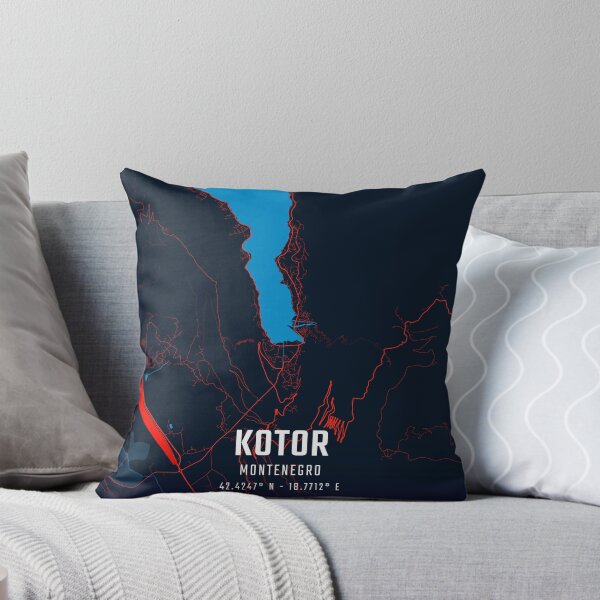 Item preview, Kotor Red & Blue Minimalist Map designed and sold by HomeLivingCo.
