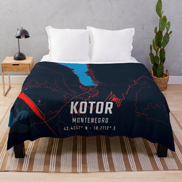 Item preview, Kotor Red & Blue Minimalist Map designed and sold by HomeLivingCo.