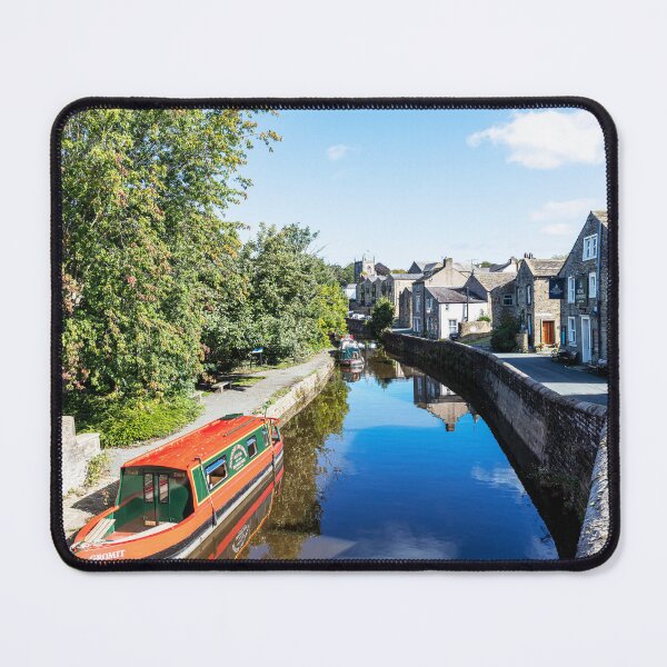 Item preview, Colorful Narrowboat in Tranquil Setting On Skipton Canal, Yorkshire, England designed and sold by Paul Thompson Photography.