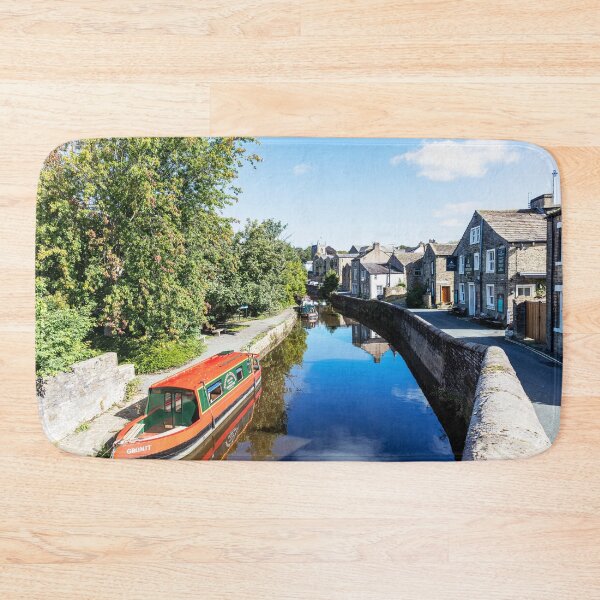 Item preview, Colorful Narrowboat in Tranquil Setting On Skipton Canal, Yorkshire, England designed and sold by Paul Thompson Photography.
