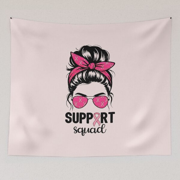 Item preview, Breast Cancer Awareness - Support Squad Messy Bun I designed and sold by Lemon Pepper.