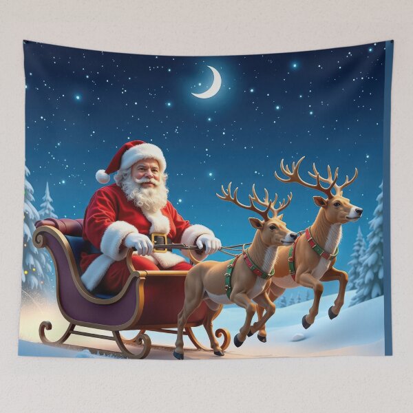 Item preview, Santa Claus on a Sleigh During Christmas Eve designed and sold by christmas-xmas.