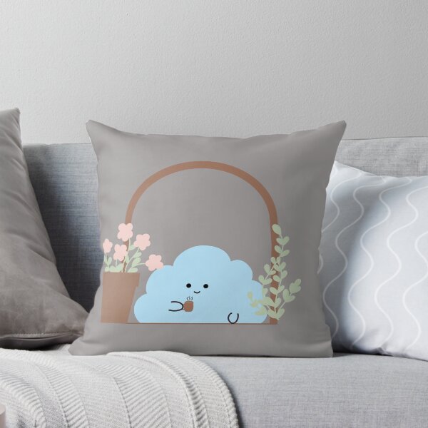 Item preview, Cozy Cloudy with Coffee – Kawaii Relaxing Cloud in Garden designed and sold by happycloudyin.