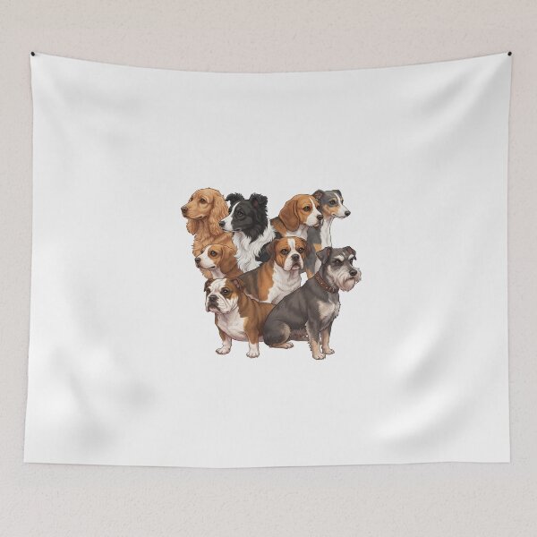 Item preview, My Dear Friends, Merry Christmas, Cocker Spaniel, Border Collie, Beagle, Bulldog, Schnauzer, Australian Shepherd, Whippet  Dog designed and sold by chipmuckdesignn.