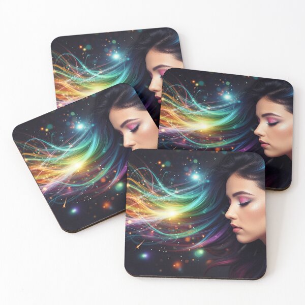 Item preview, Ethereal Woman with a Wave of Cosmic Light designed and sold by RAINBOWGLASS.