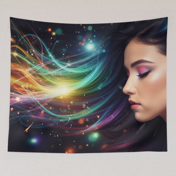 Item preview, Ethereal Woman with a Wave of Cosmic Light designed and sold by RAINBOWGLASS.