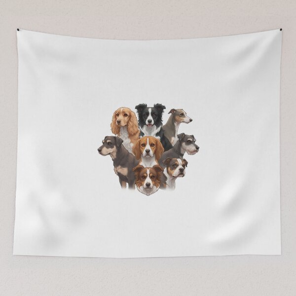 Item preview, My Dear Friends, Merry Christmas, Cocker Spaniel, Border Collie, Beagle, Bulldog, Schnauzer, Australian Shepherd, Whippet  Dog designed and sold by chipmuckdesignn.