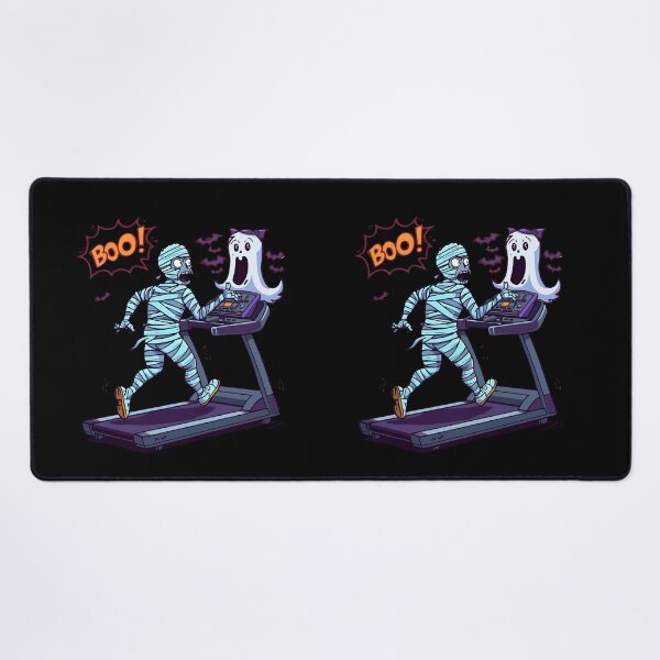 Item preview, Mummy Running on Treadmill | Funny Halloween Gym Cartoon Artwork designed and sold by ColorSplash123.