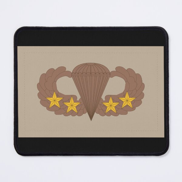 Item preview, Badge - Army - Parachutist - Basic - 4 Combat Star - Subdued - Desert X 300 designed and sold by Military Insignia Products.