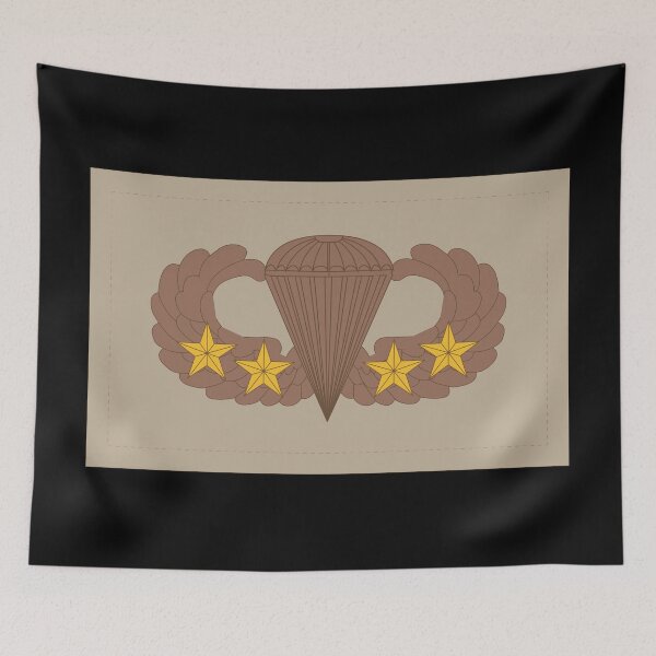 Item preview, Badge - Army - Parachutist - Basic - 4 Combat Star - Subdued - Desert X 300 designed and sold by Military Insignia Products.