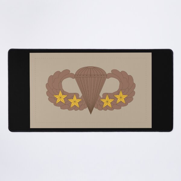 Item preview, Badge - Army - Parachutist - Basic - 4 Combat Star - Subdued - Desert X 300 designed and sold by Military Insignia Products.