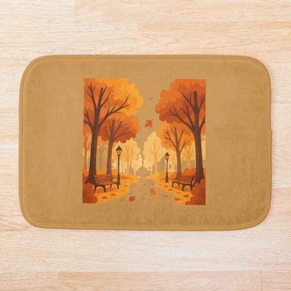 Aperçu de l'œuvre Chemin d'automne doré - Illustration d'un parc d'automne douillet créée et vendue par anna2681.