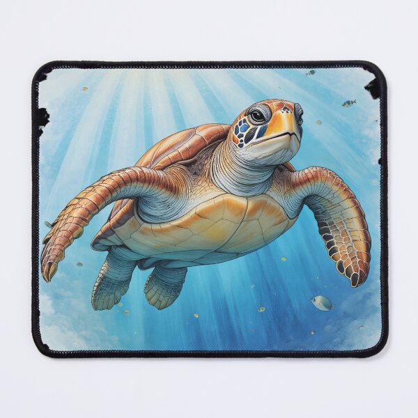 Item preview, Graceful Loggerhead Sea Turtle | Hand-Drawn Colored Pencil Ocean Art designed and sold by BloomStudio1.