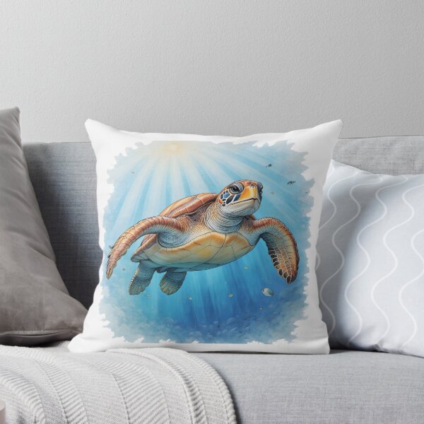 Item preview, Graceful Loggerhead Sea Turtle | Hand-Drawn Colored Pencil Ocean Art designed and sold by BloomStudio1.
