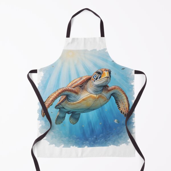 Item preview, Graceful Loggerhead Sea Turtle | Hand-Drawn Colored Pencil Ocean Art designed and sold by BloomStudio1.