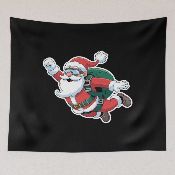 Item preview, Skydiving Parachuting Funny Christmas Santa Free Flying Fall designed and sold by DrewLeuschke.
