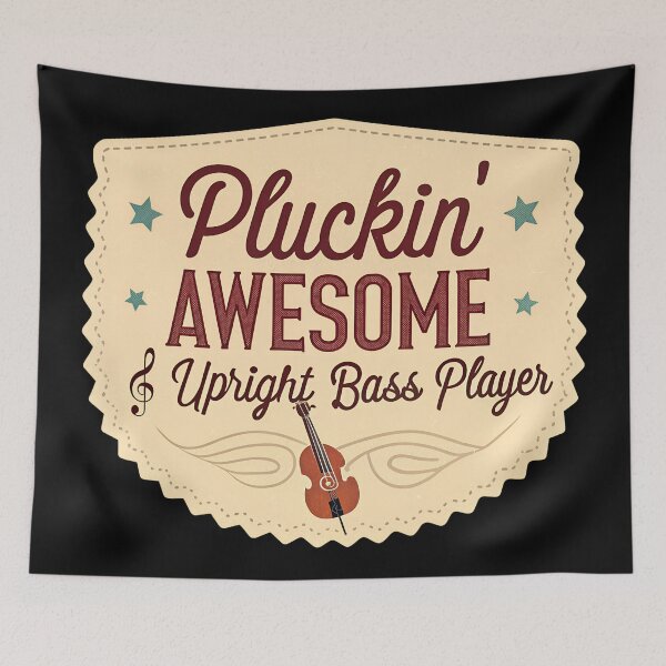 Item preview, Funny Upright Bass Quote — “Pluckin’ Awesome” Jazz Music  designed and sold by VividOrganica.