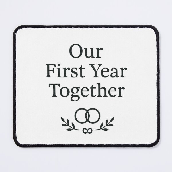 Item preview, Our First Year Together T-Shirt – Romantic Anniversary Edition with Rings & Leaves designed and sold by AstroGlamStudio.