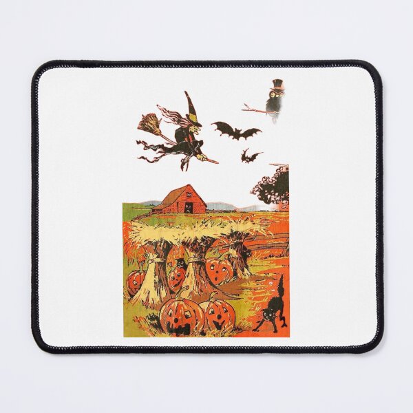 Item preview, Vintage Halloween Witch Flying Over Pumpkin Patch designed and sold by westtricks.