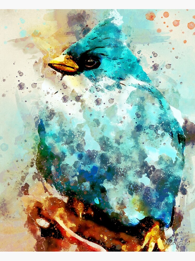"Blue Bird Watercolor painting " Poster by NoraMohammed | Redbubble