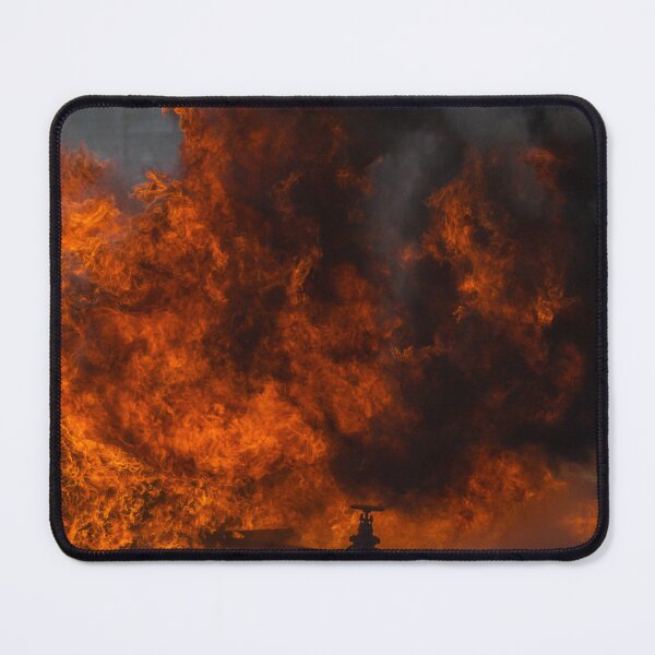 Item preview, Intense Industrial Fire With Large Orange Flames, Thick Black Smoke, And Dramatic Industrial Scene designed and sold by Nmallia.