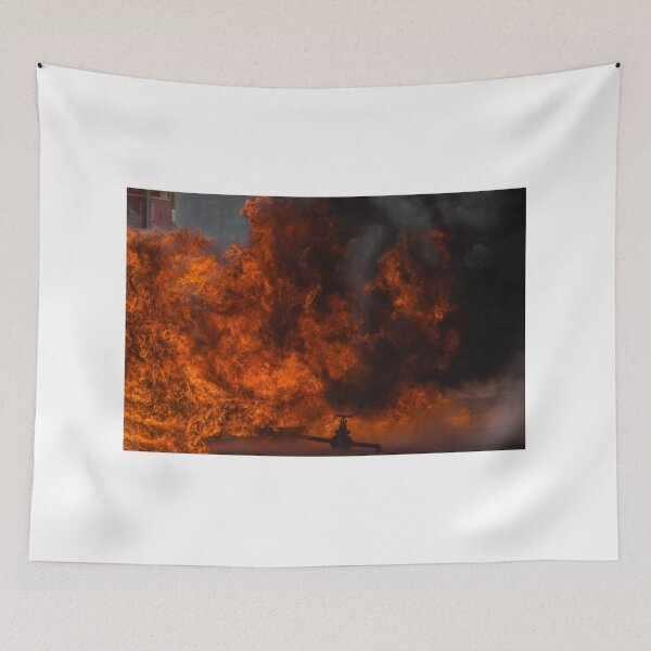 Item preview, Intense Industrial Fire With Large Orange Flames, Thick Black Smoke, And Dramatic Industrial Scene designed and sold by Nmallia.