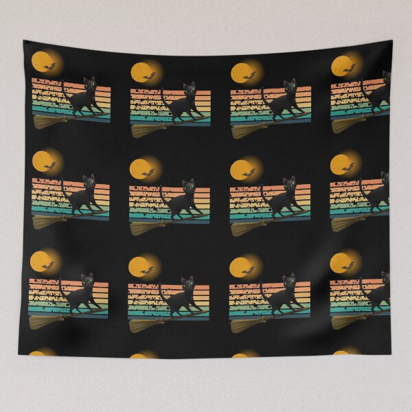 Item preview, ​ ​Black Cat Halloween Retro ​Spooky  designed and sold by KittenAndCo.
